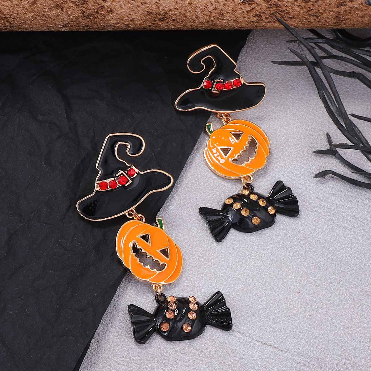 Halloween Dark Pumpkin Candy Earrings - Image 4