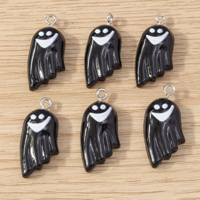 10pcs Resin Halloween Ghost Charms for DIY Jewelry and Crafts
