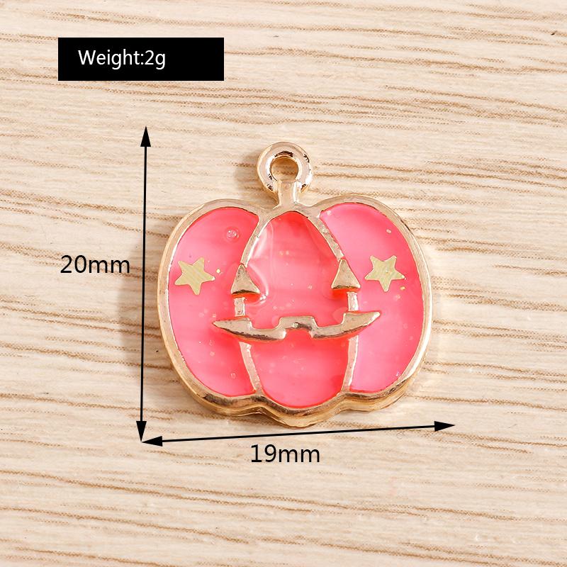 10pcs Enamel Halloween Pumpkin Charms Pendants for DIY Jewelry Crafts - Image 6