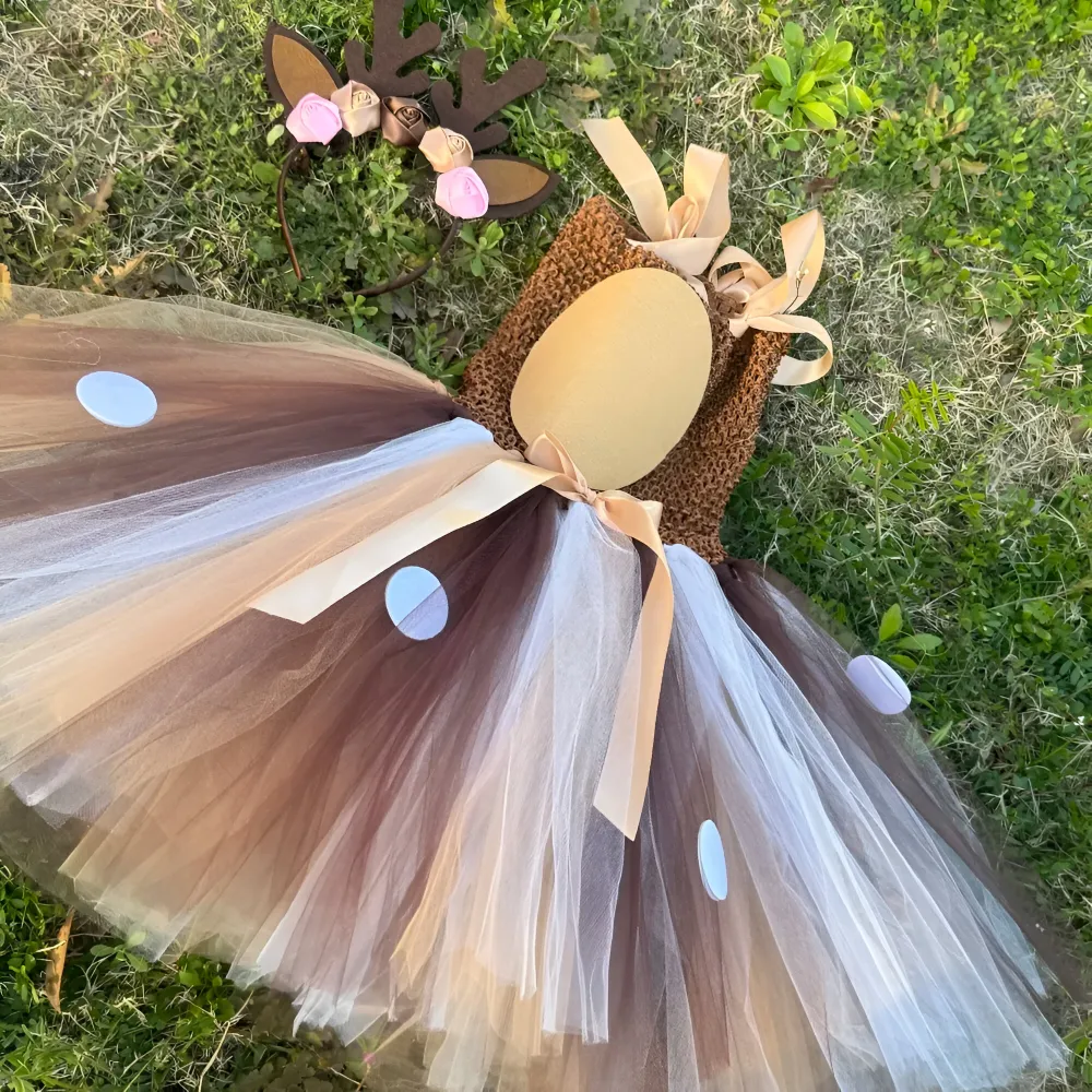 Adorable Baby Girl Reindeer Tutu Dress for Halloween - Image 2