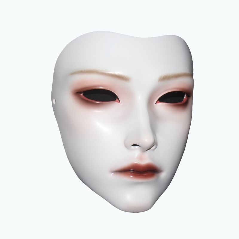 Hand-Painted Antique Hanfu Mask for Halloween & Cosplay - Image 5