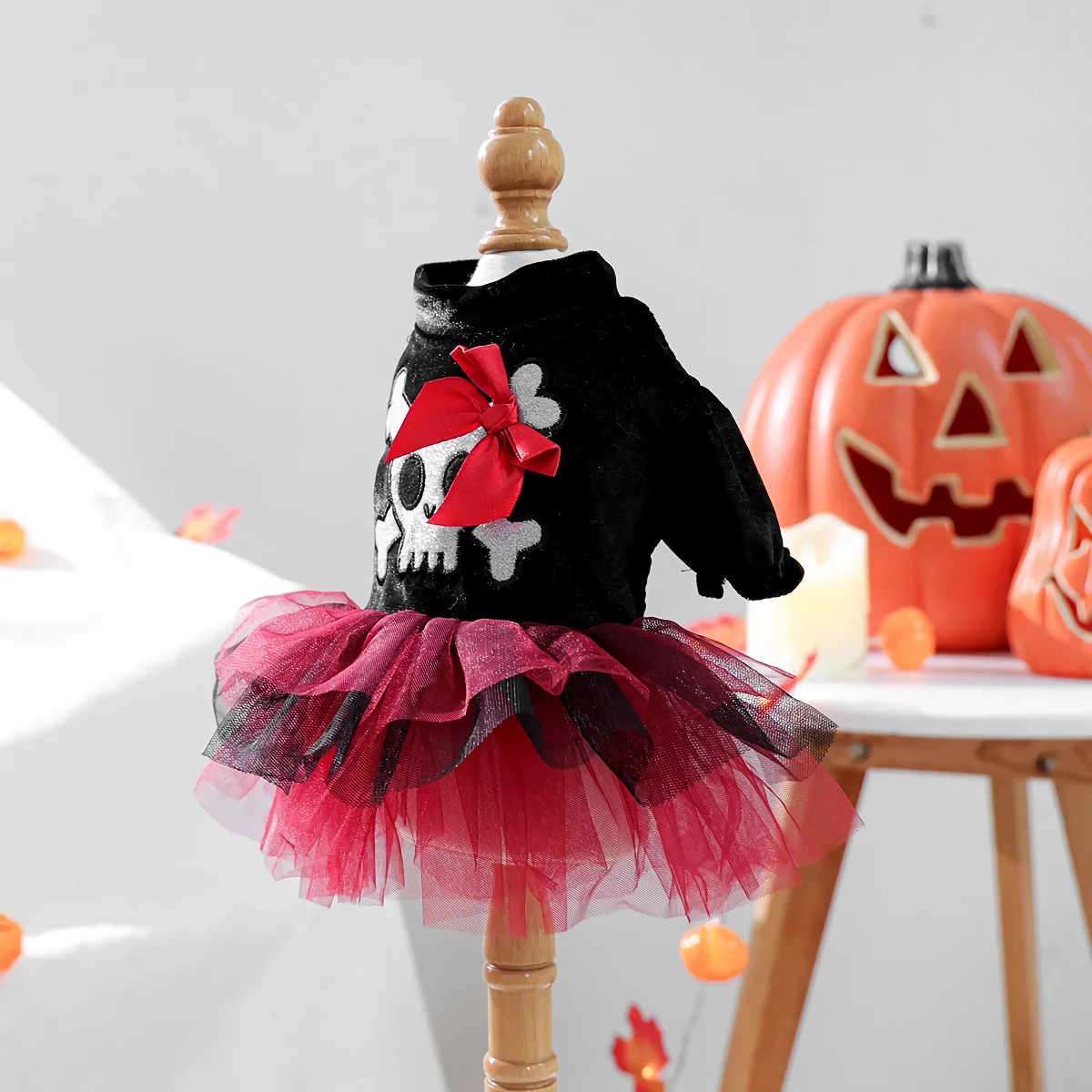 Autumn Winter Pet Halloween Costume – Skeleton & Pirate Dress - Image 4