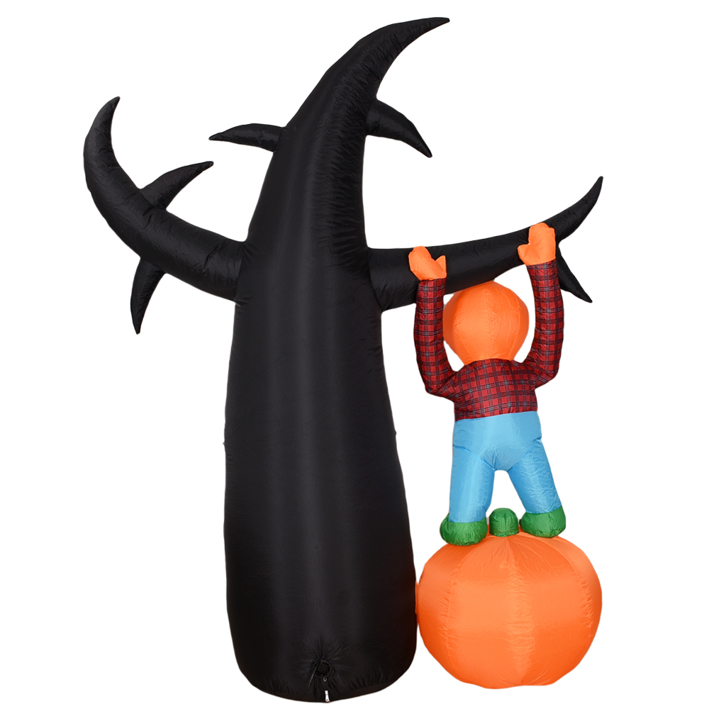 8FT Halloween Inflatable Ghost Tree with Pumpkins and LED Lights - Image 5