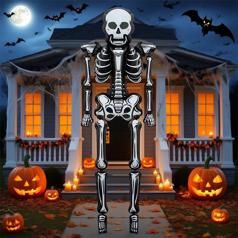 Extra Tall Giant Skull Foil Balloon - Image 2