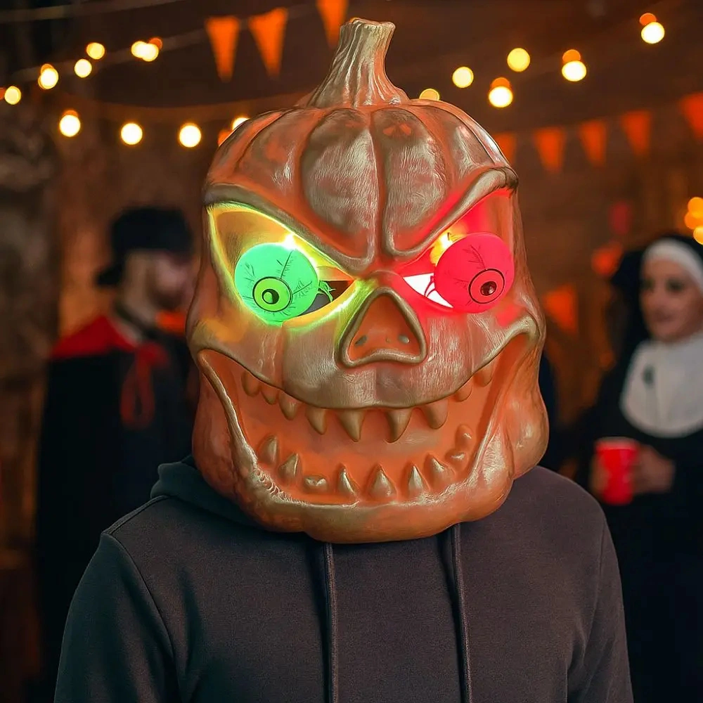 Funny Halloween Pumpkin Mask - Breathable Novelty Headwear for Trick or Treat - Image 3