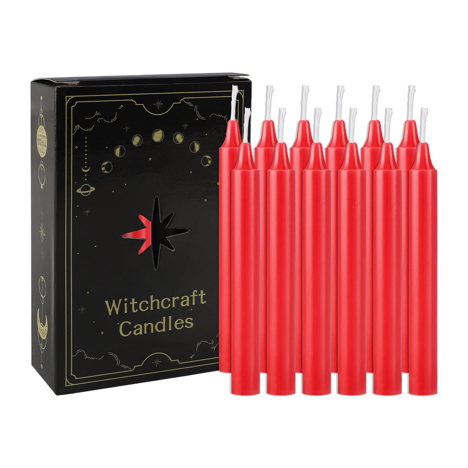 12 Pcs Red Taper Candles