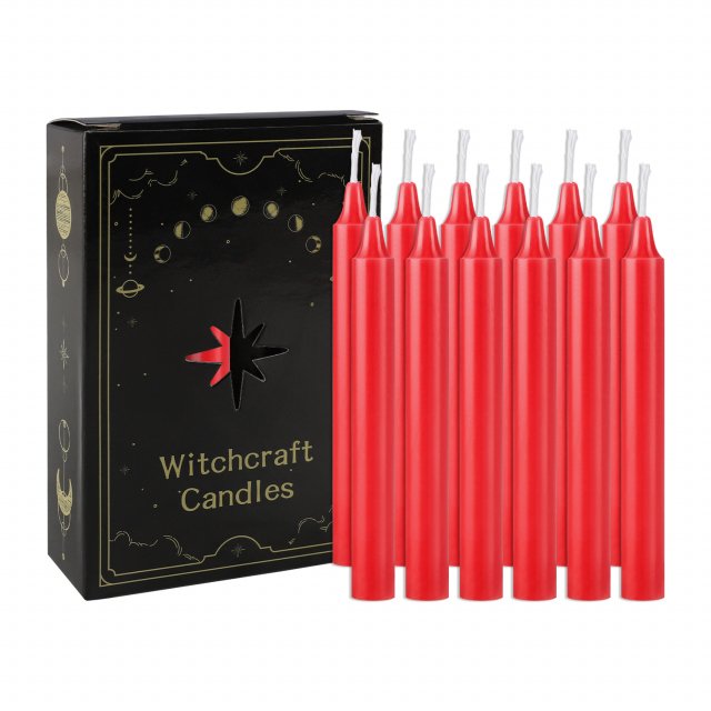 12 Pcs Red Taper Candles