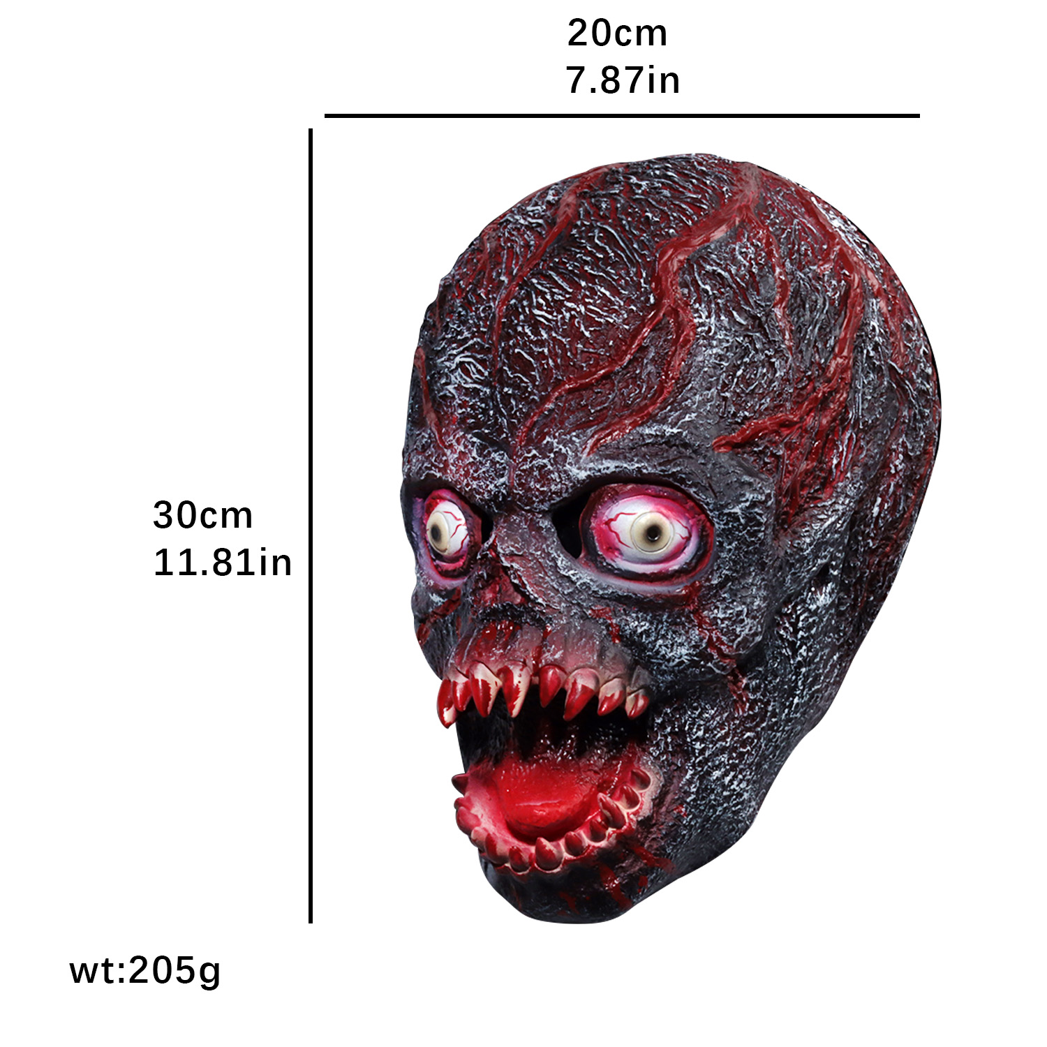 Zombie Skull Mask Halloween Costume - Latex Horror Demon Skeleton Mask - Image 6