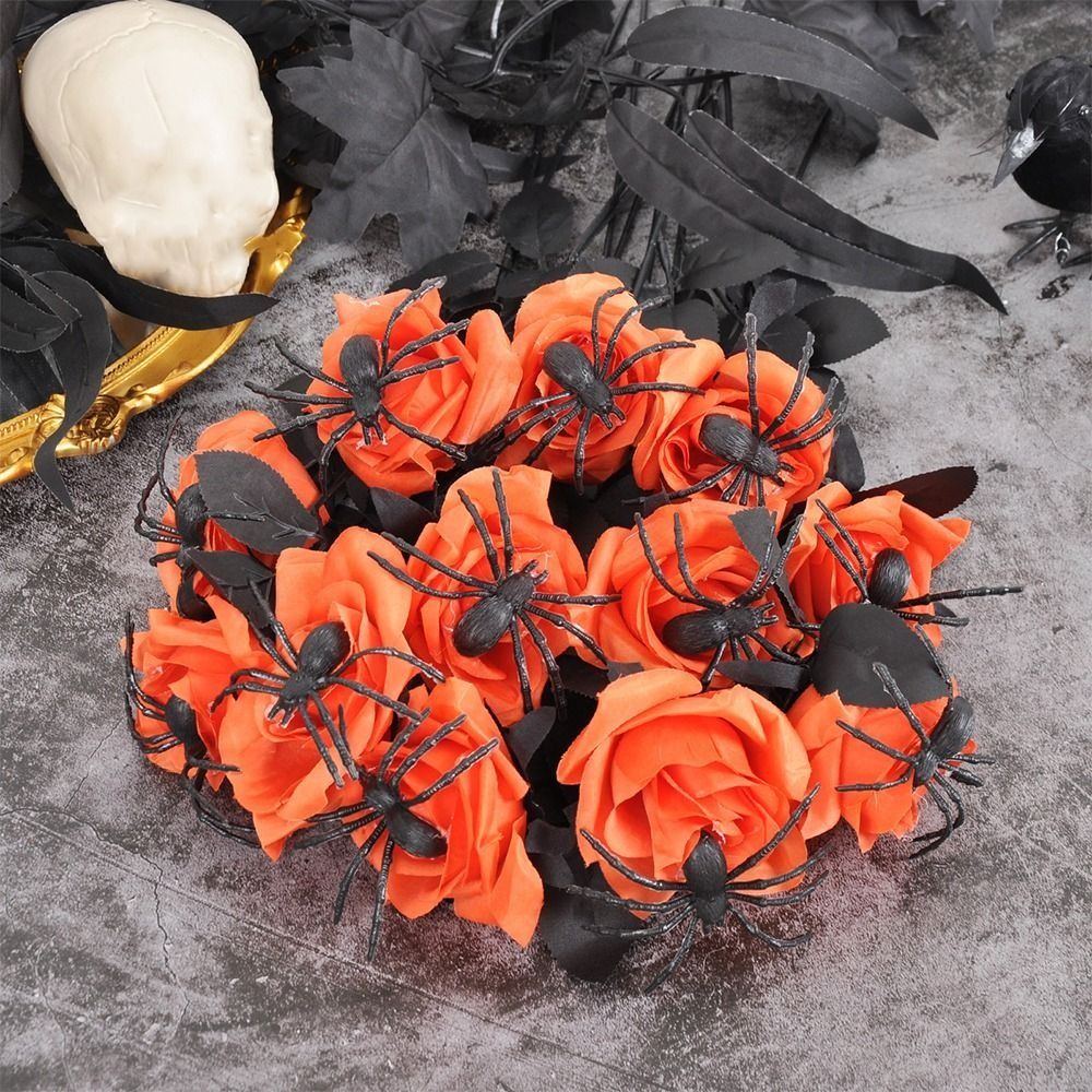Halloween Gothic Artificial Rose with Spider - Image 3