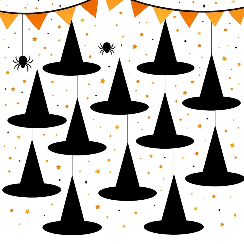 12pcs DIY Halloween Hanging Witch Hat Decorations - Image 6
