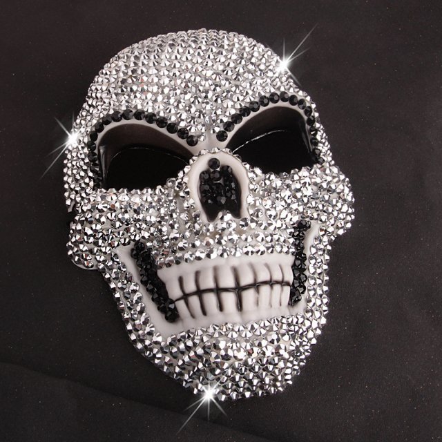 Shiny Skull Rhinestone Masquerade Mask for Halloween & Cosplay