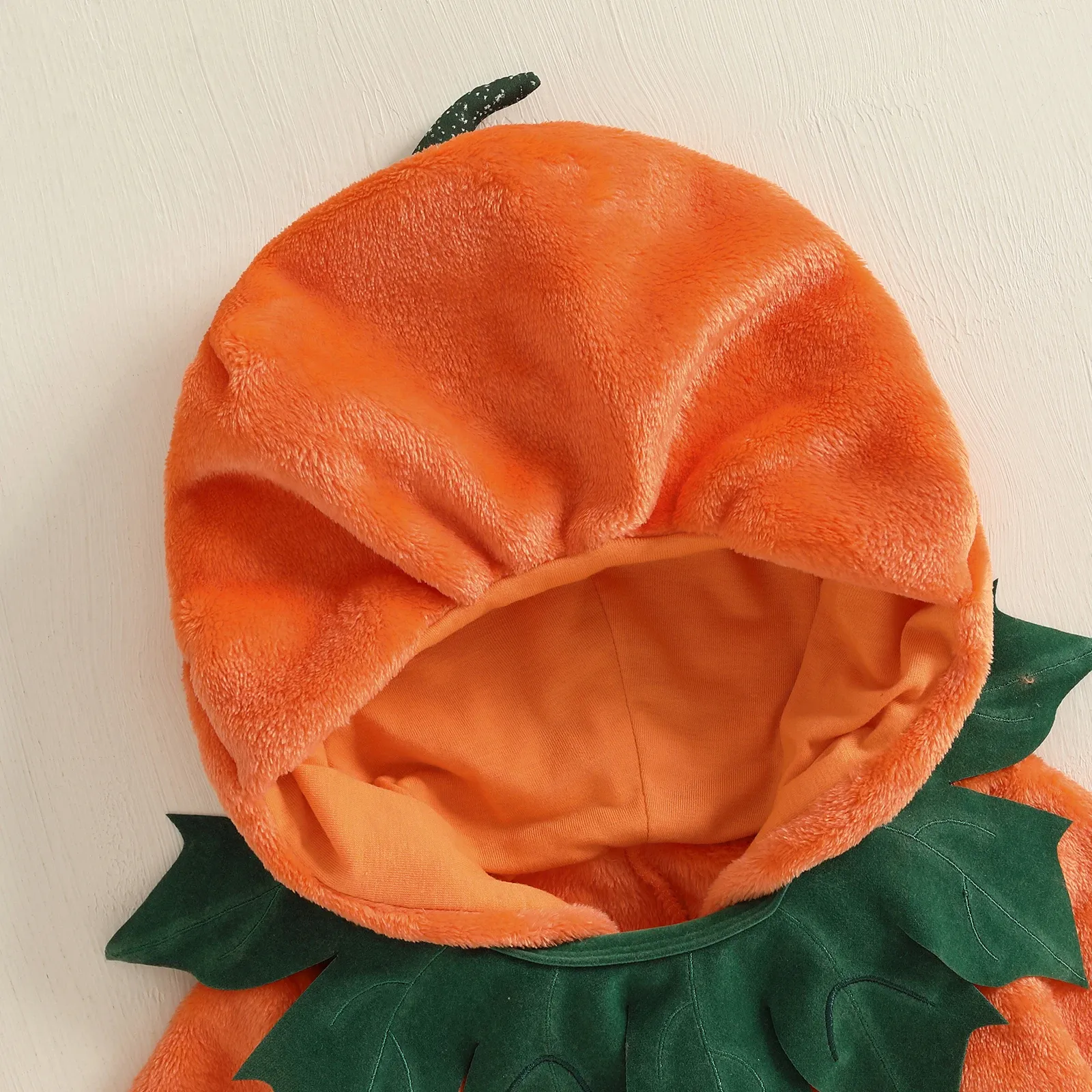 0-12 Months Baby Halloween Pumpkin Romper - Long Sleeve Hooded Costume - Image 3