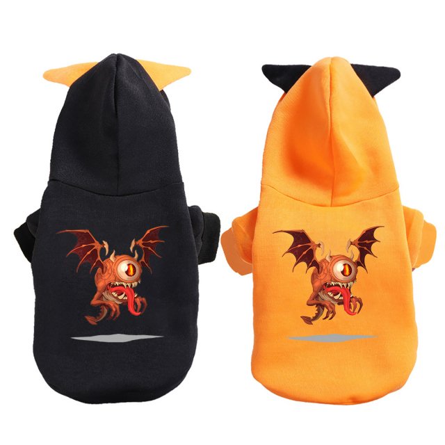 Cute Cartoon Print Pet Hoodie - Adorable Halloween Costume for Pets