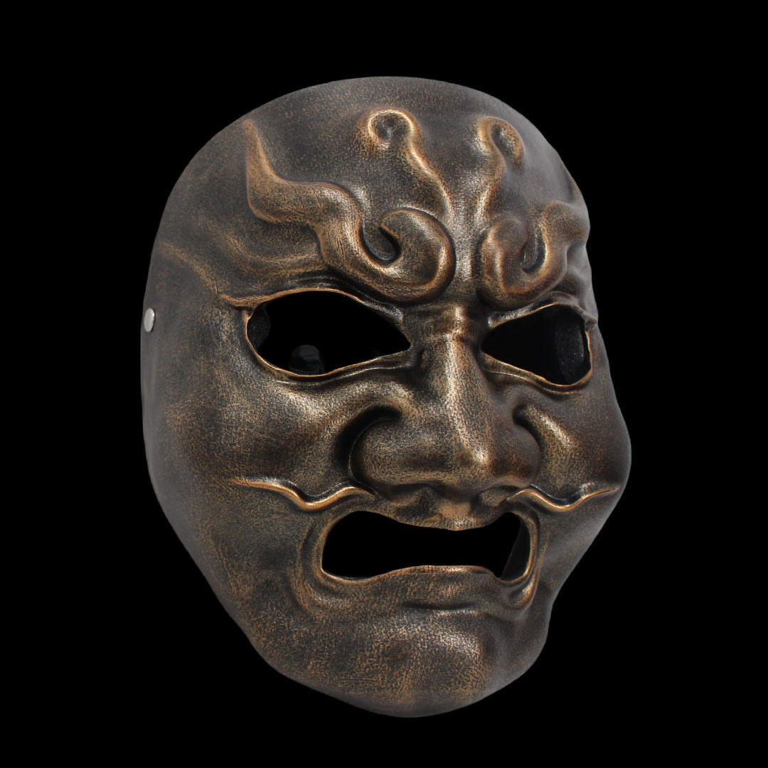 Handmade Chinese Mythical King Arhat Grimace Mask - Unique Resin Craft Party Mask - Image 3