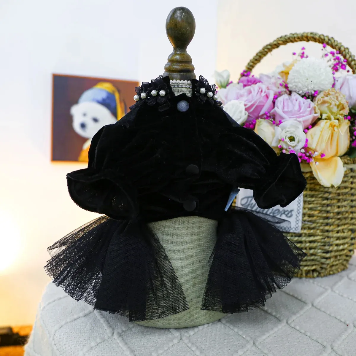 Elegant Wedding Dress for Small & Medium Dogs - Sahara Rose Black - Image 5
