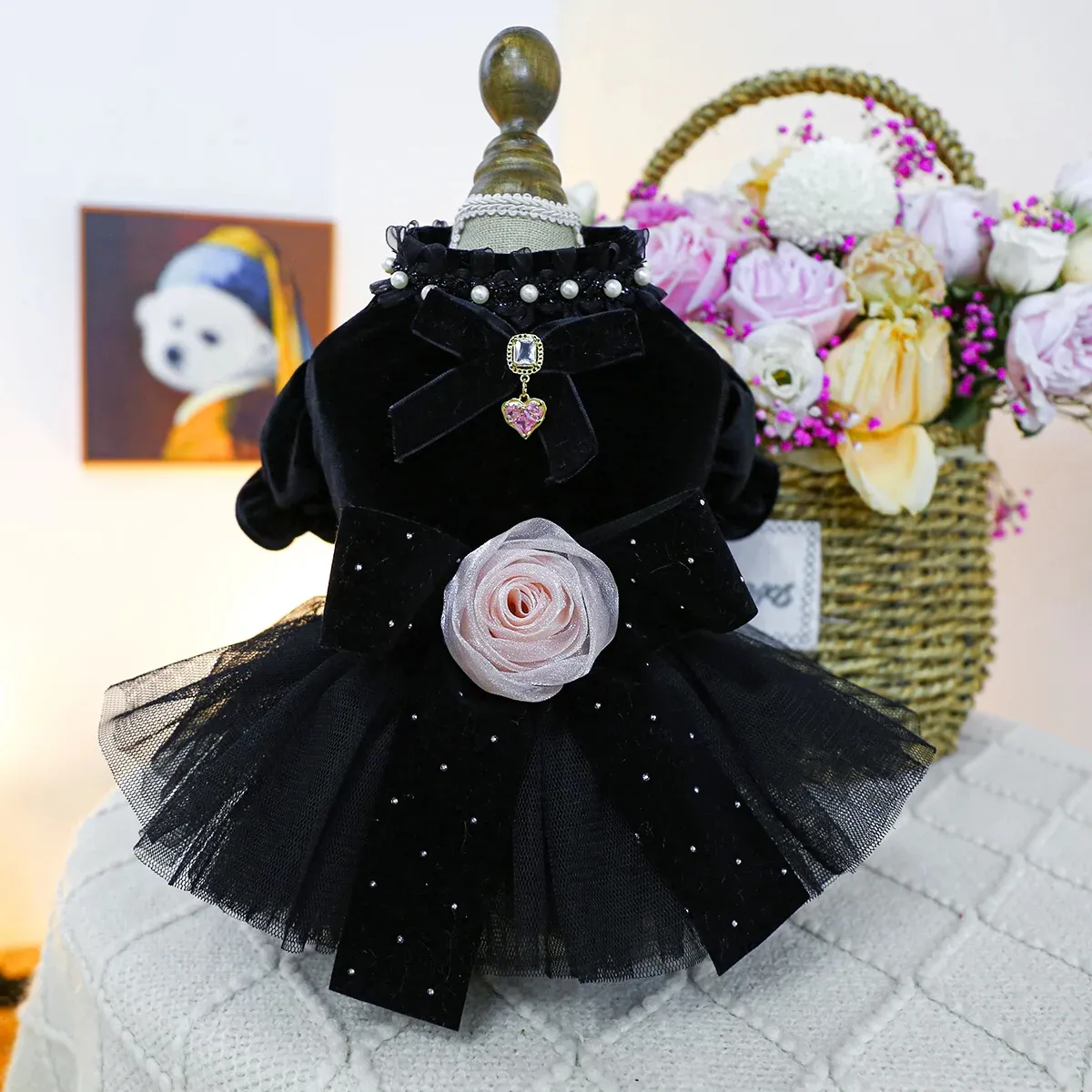 Elegant Wedding Dress for Small & Medium Dogs - Sahara Rose Black - Image 6