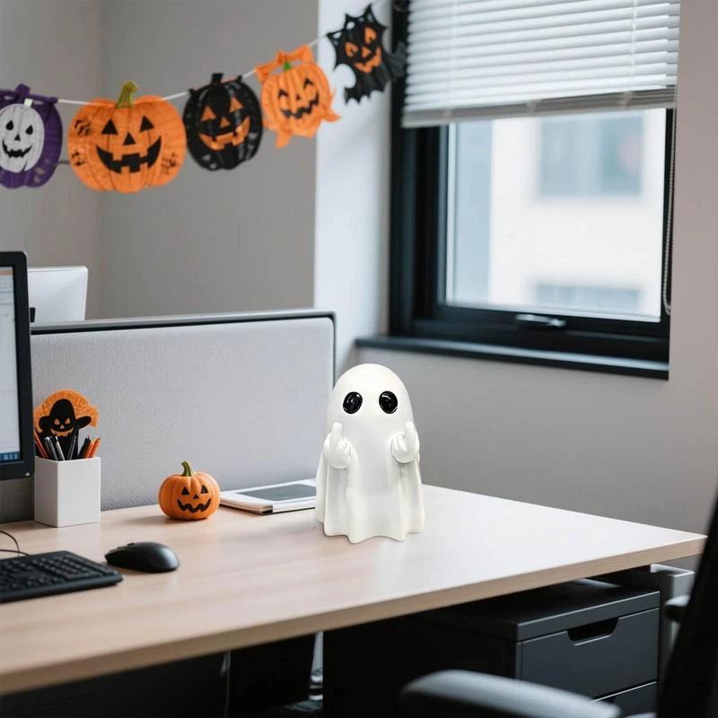 Cute Ghost Middle Finger Statue - Image 3