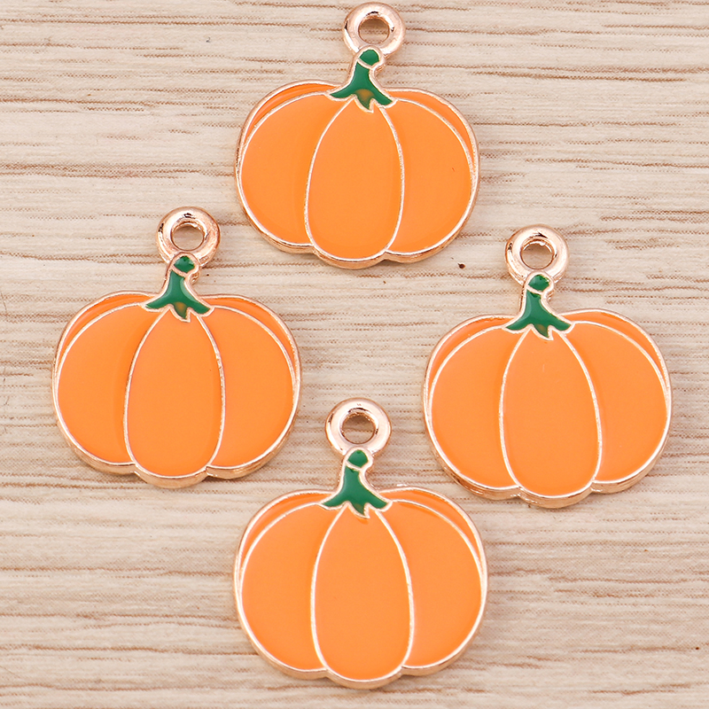 10pcs Enamel Pumpkin Charms Pendants for DIY Earrings Necklaces Bracelets - Image 3