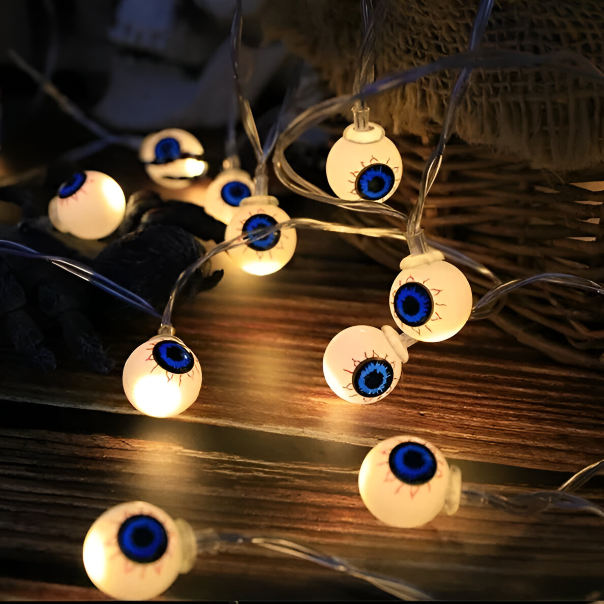 Halloween LED String Lights - Pumpkin, Ghost, Skull & Eyeball Lanterns - Image 4