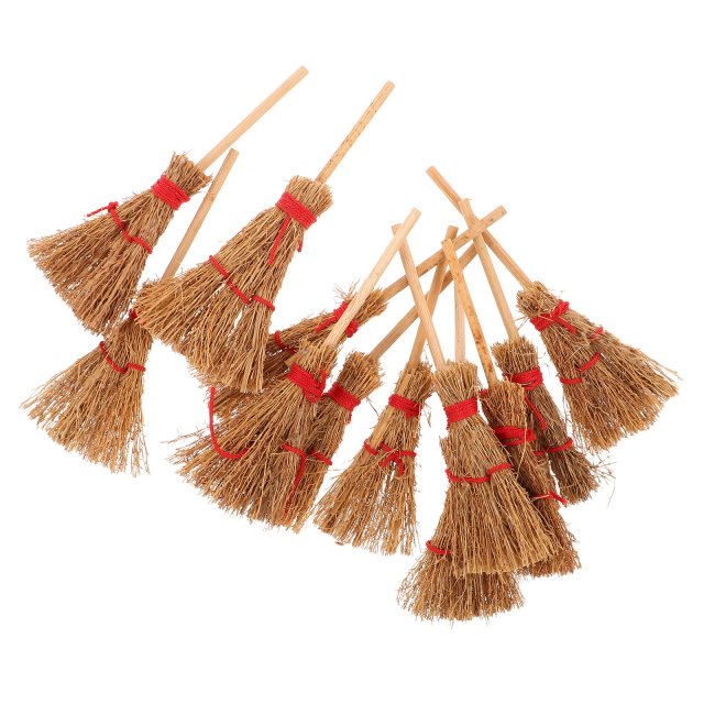 Miniature Witch Brooms - Dollhouse Craft Decoration - Halloween Scenery Accessories