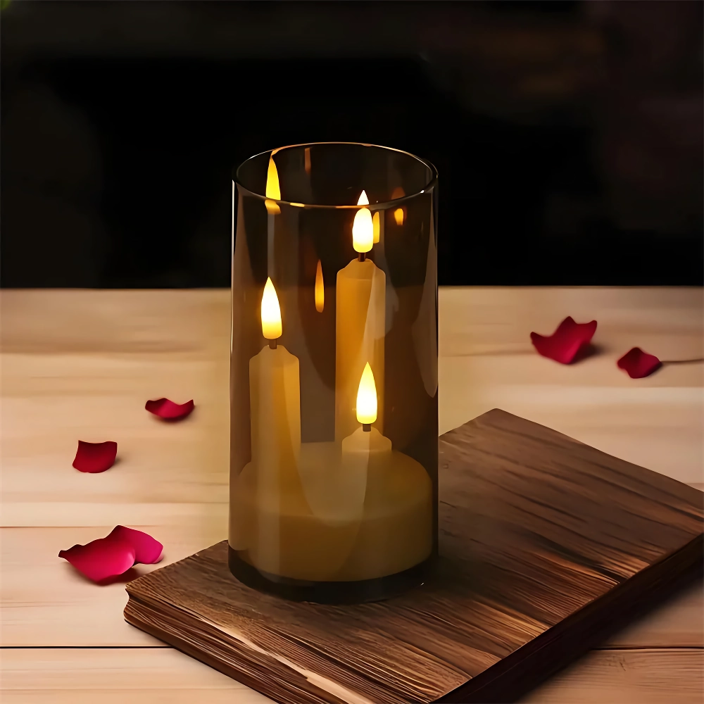 Flickering 3 Wick LED Candles - Battery Operated Flameless Decorative Lamp for Home, Parties & Events - Image 6