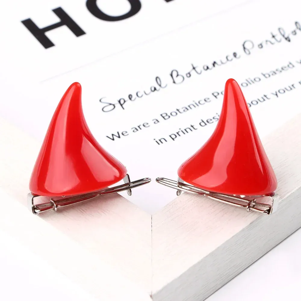 Halloween Demon Horn Hair Clips – Gothic Cosplay Costume Hairpins (1 Pair) - Image 3