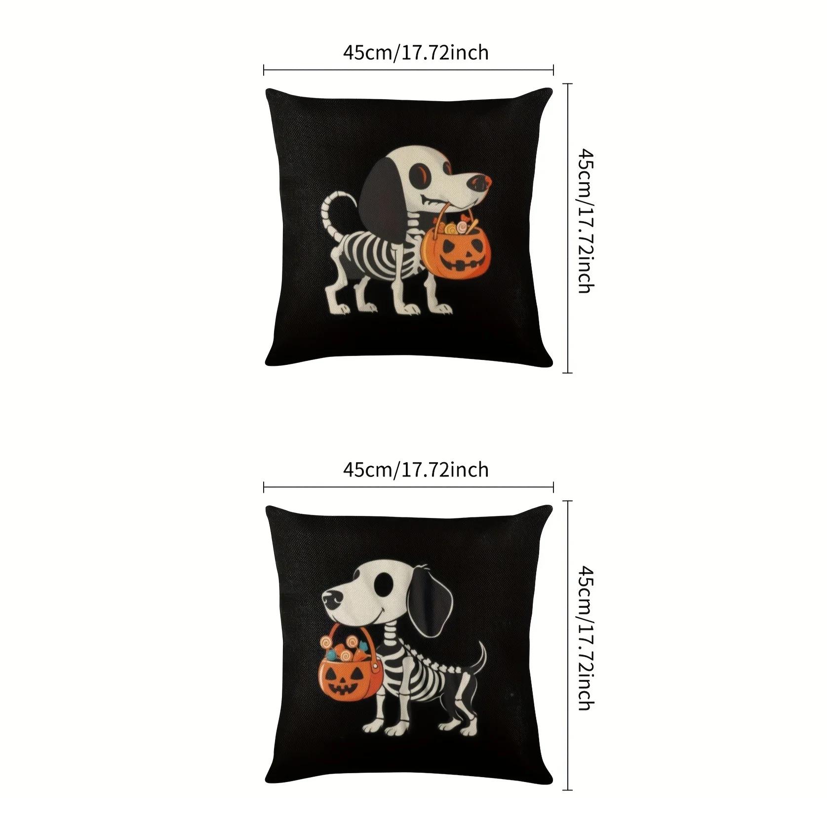 Halloween Skull Dog Pillowcase - Image 5