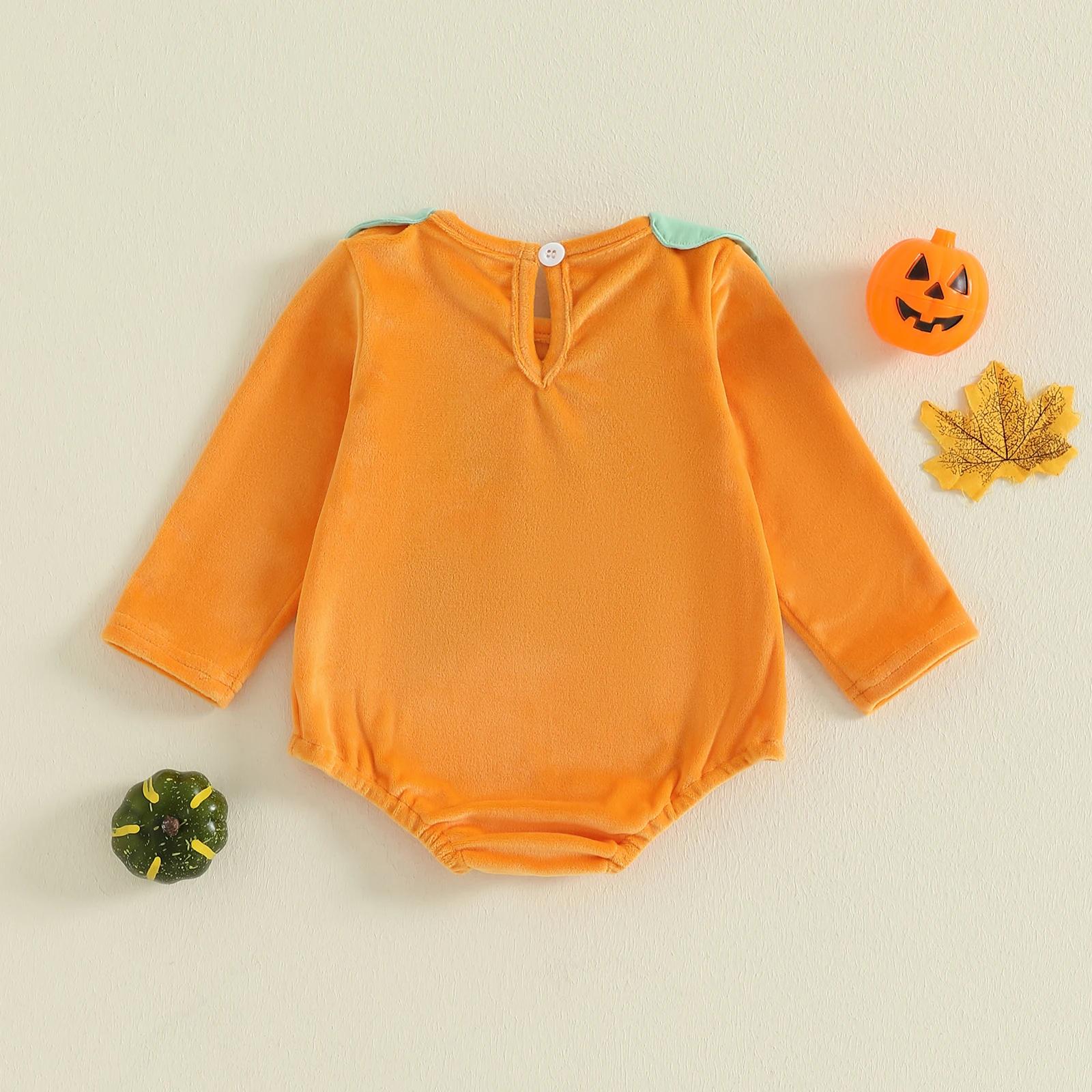 Infant Halloween Pumpkin Romper Fall Bodysuit 0-18M - Image 3