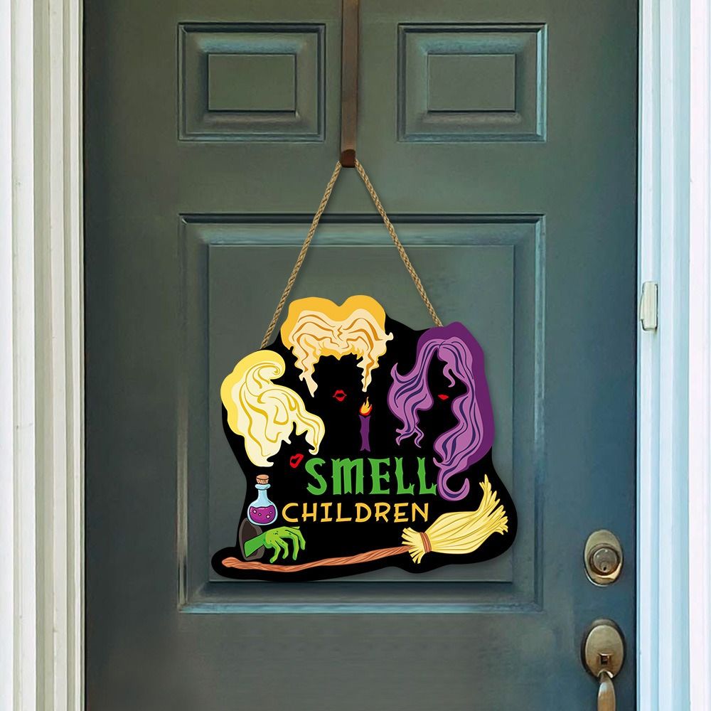 Wooden Halloween Pumpkin Door Sign - Image 4