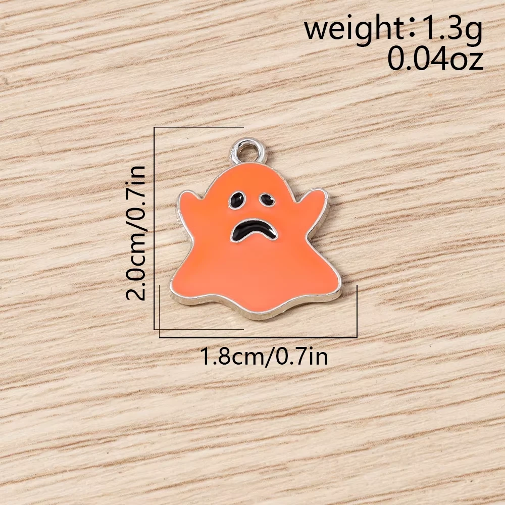 10pcs Colorful Enamel Halloween Ghost Charms for DIY Jewelry Making - Image 6
