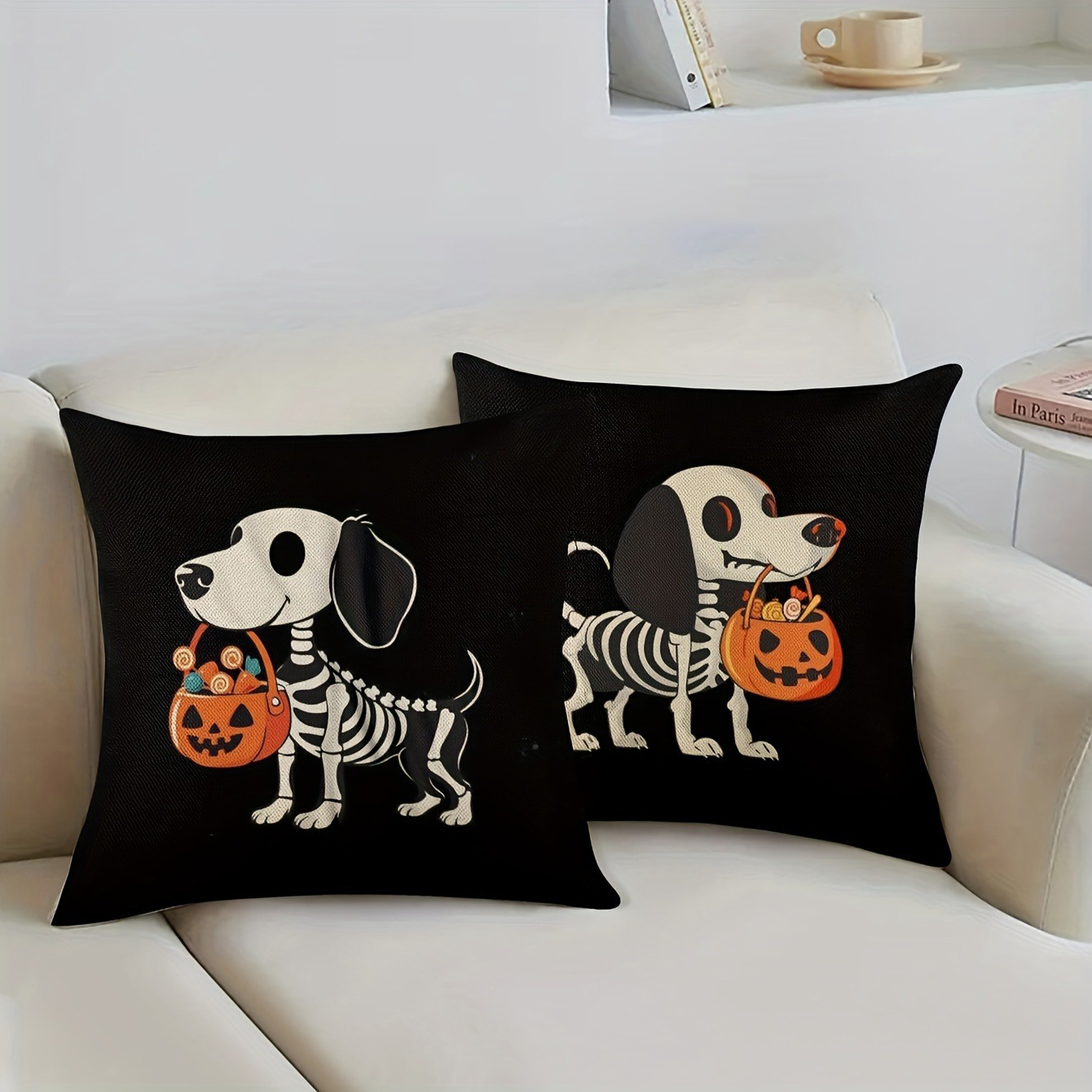 Halloween Skull Dog Pillowcase - Image 4