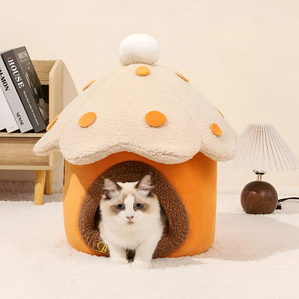 Cozy Detachable Pet Cave Bed for Cats & Small Dogs – Washable Nest - Image 8