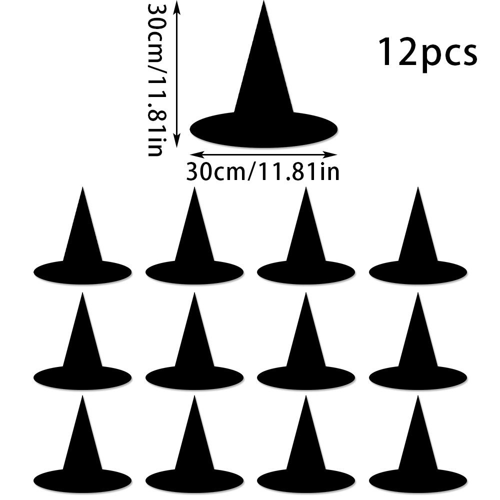 12pcs DIY Halloween Hanging Witch Hat Decorations - Image 7