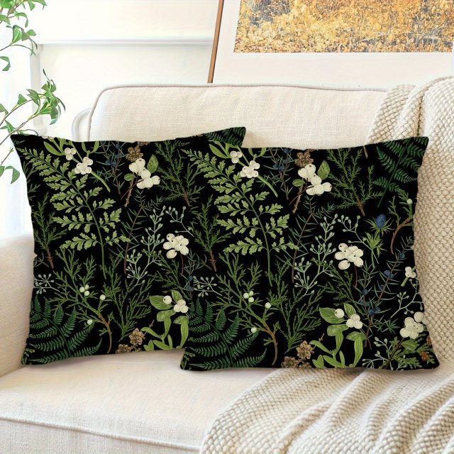 Vintage Sage Green Botanical Throw Pillow Cover