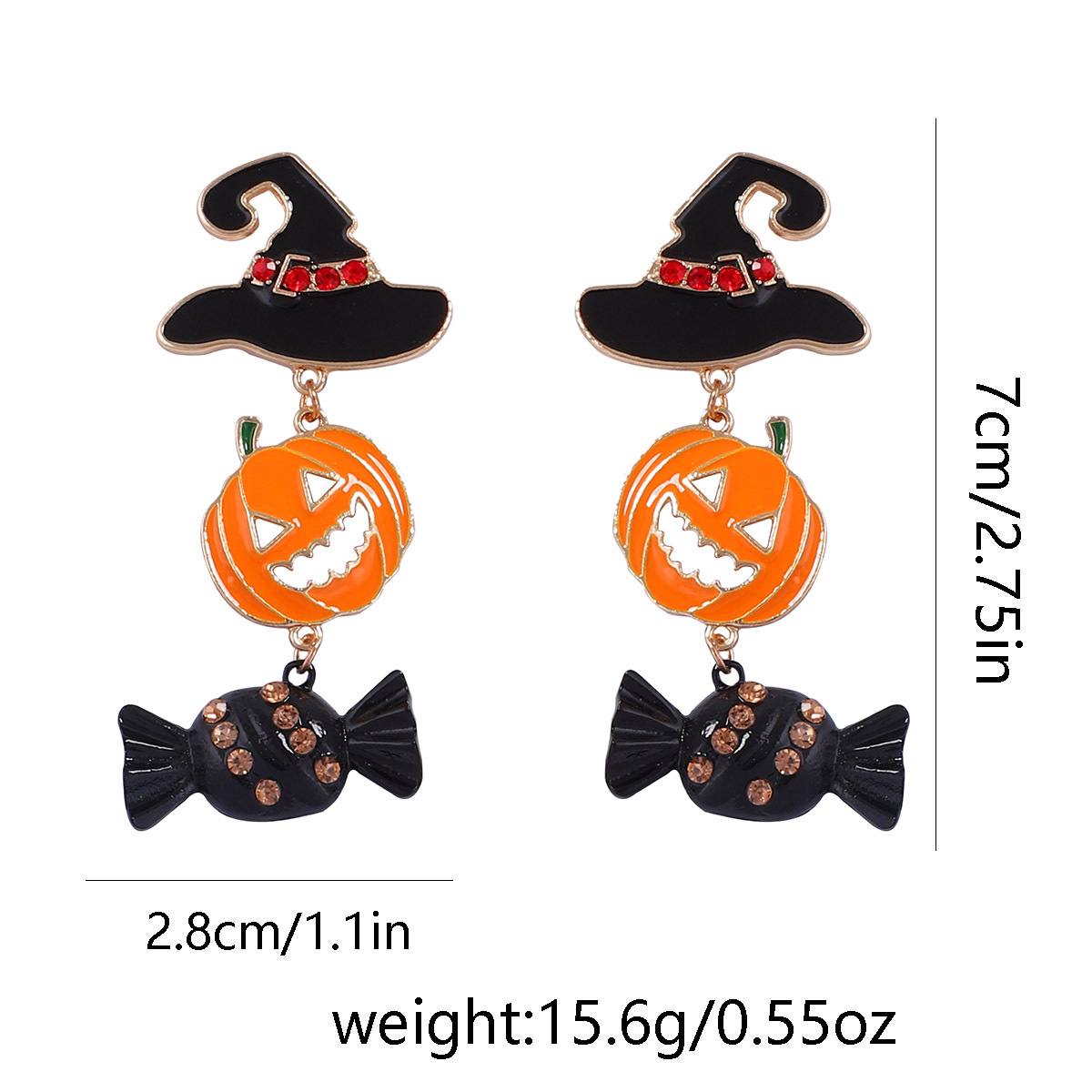 Halloween Dark Pumpkin Candy Earrings - Image 5