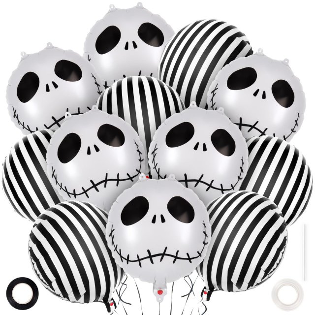 12 Pieces Halloween Foil Balloon Set – Halloween Birthday Party Decoration