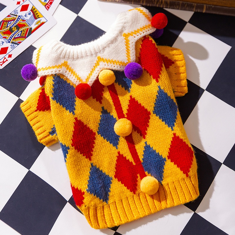 Clown Dog Sweater with Hat - Image 4