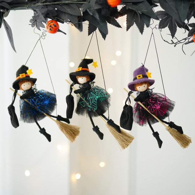 Halloween Witch Ghost Hanging Pendant - Horror Gauze Decoration