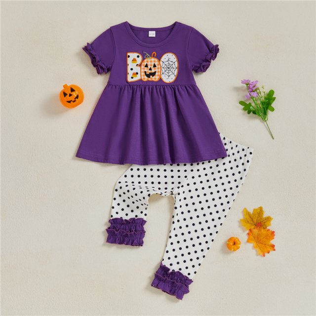 Adorable Pumpkin Embroidered Baby Romper - Perfect for Halloween