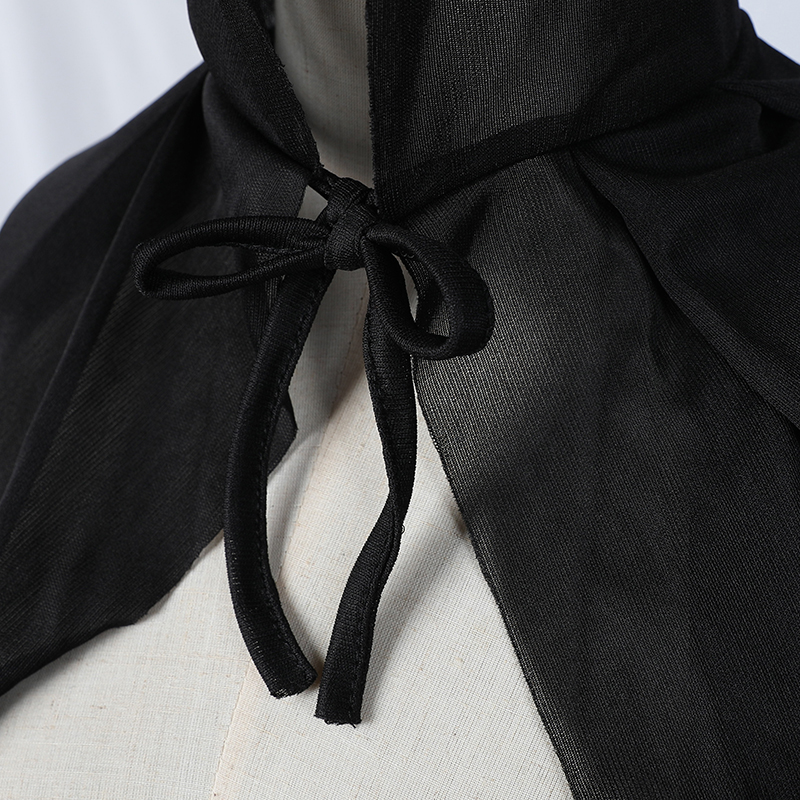 Black Hooded Cape Cloak 47-55in Unisex Costume for Halloween & Cosplay - Image 5