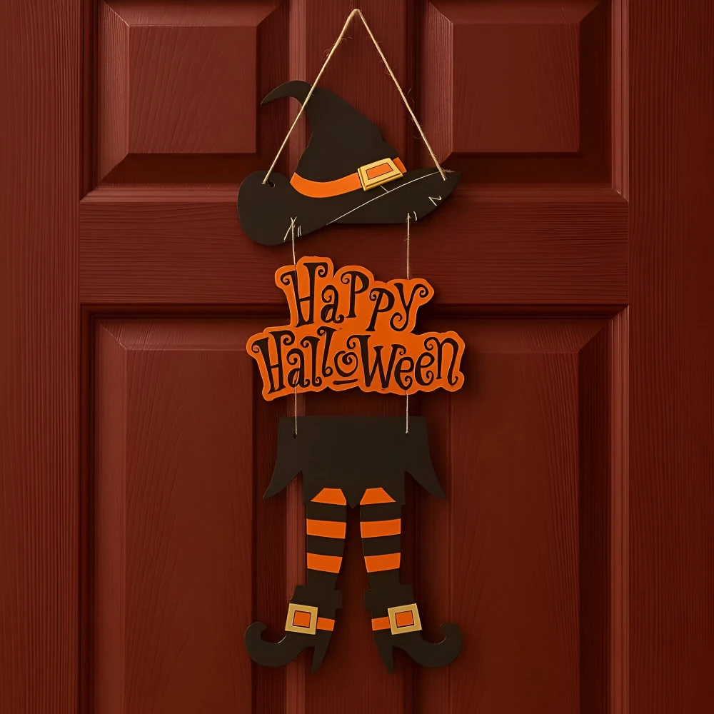 Halloween Witch Legs Hanging Ornaments – Spooky Paper Décor Set of 3