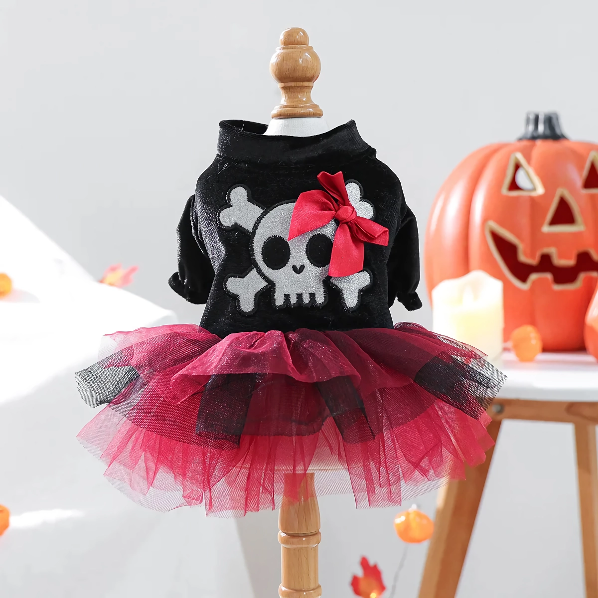 Autumn Winter Pet Halloween Costume – Skeleton & Pirate Dress - Image 5