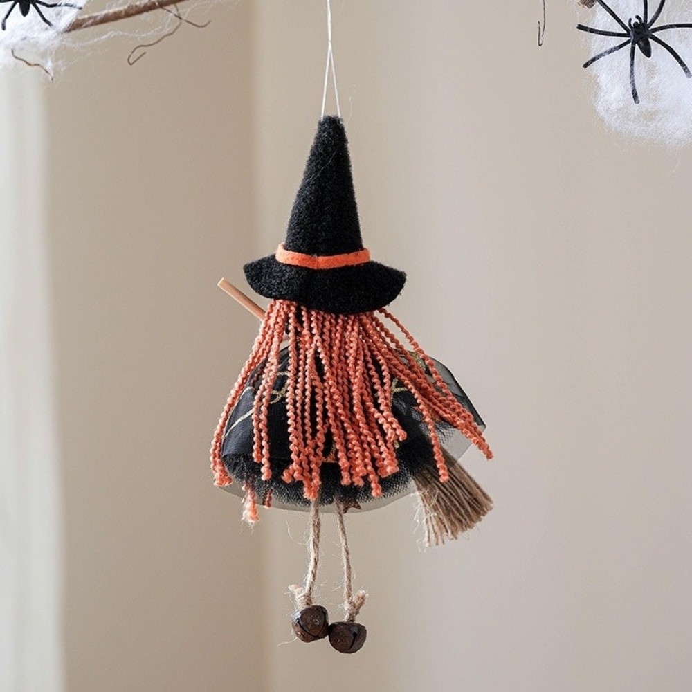 Hanging Broom Girl Angel Pendant for Halloween Decor - Image 3