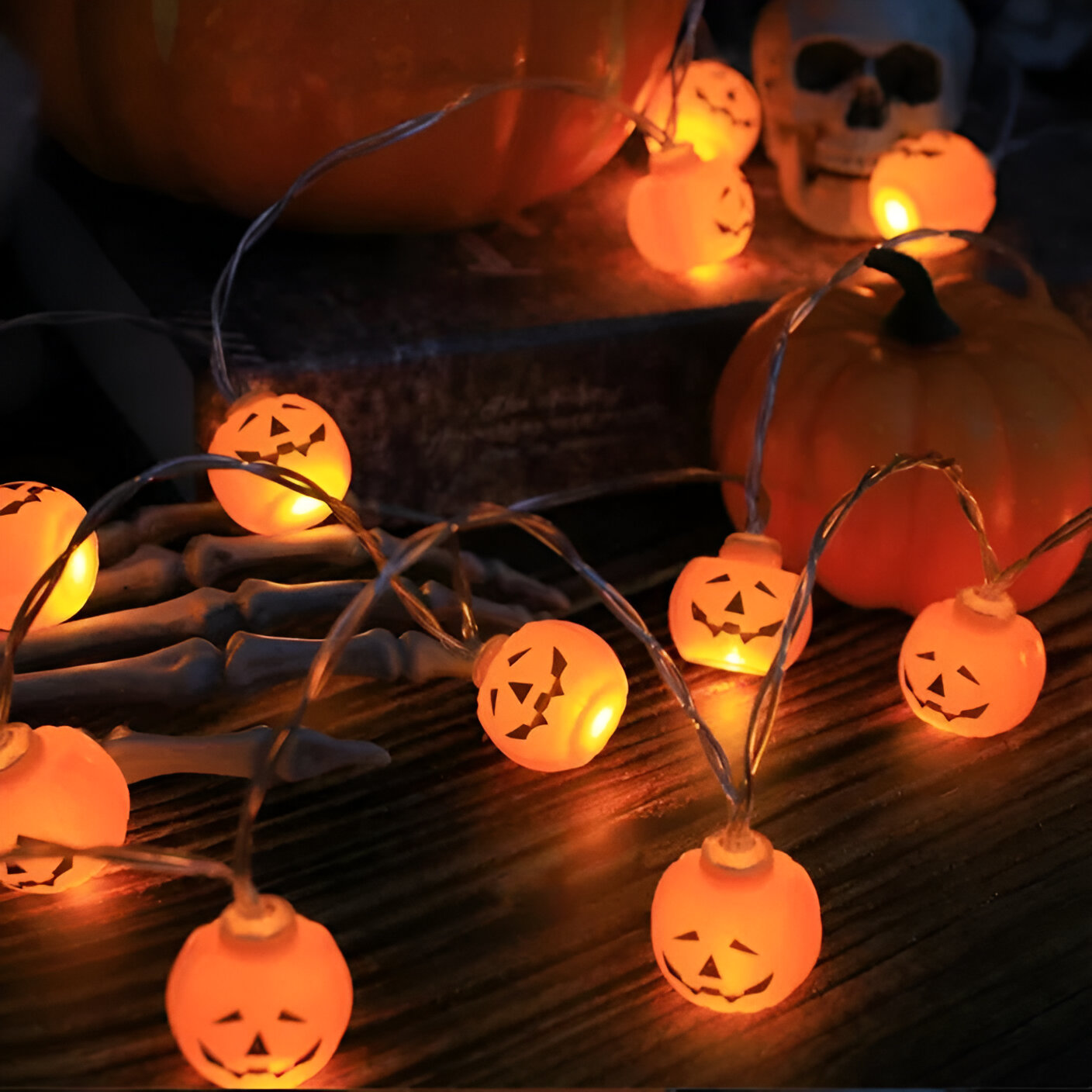 Halloween LED String Lights - Pumpkin, Ghost, Skull & Eyeball Lanterns - Image 6