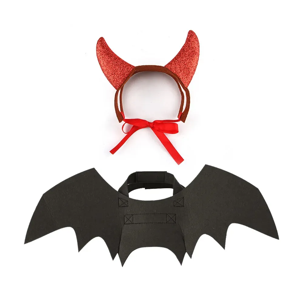 Funny Bat Horn Costume Set for Cats & Dogs – Halloween Pet Dress-Up - Image 3