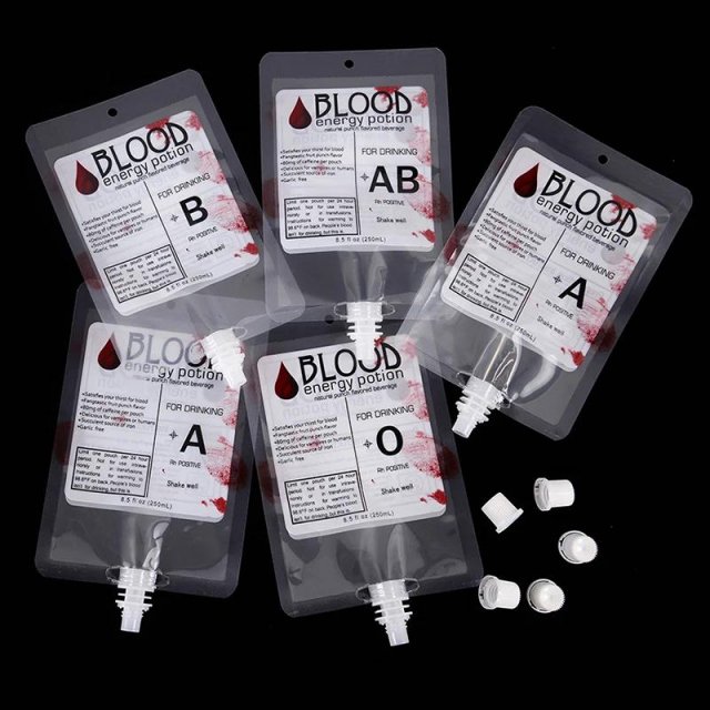 Halloween Blood Drink Bags – 10PCS 8.5oz Reusable Party Pouches