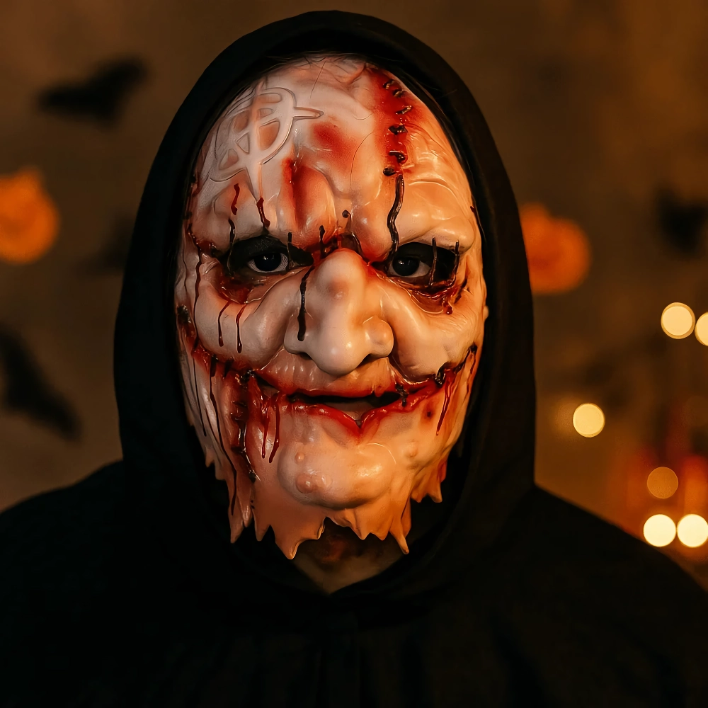 Blood Scar Halloween Witch Mask – Scary Killer Devil Cosplay Facepiece