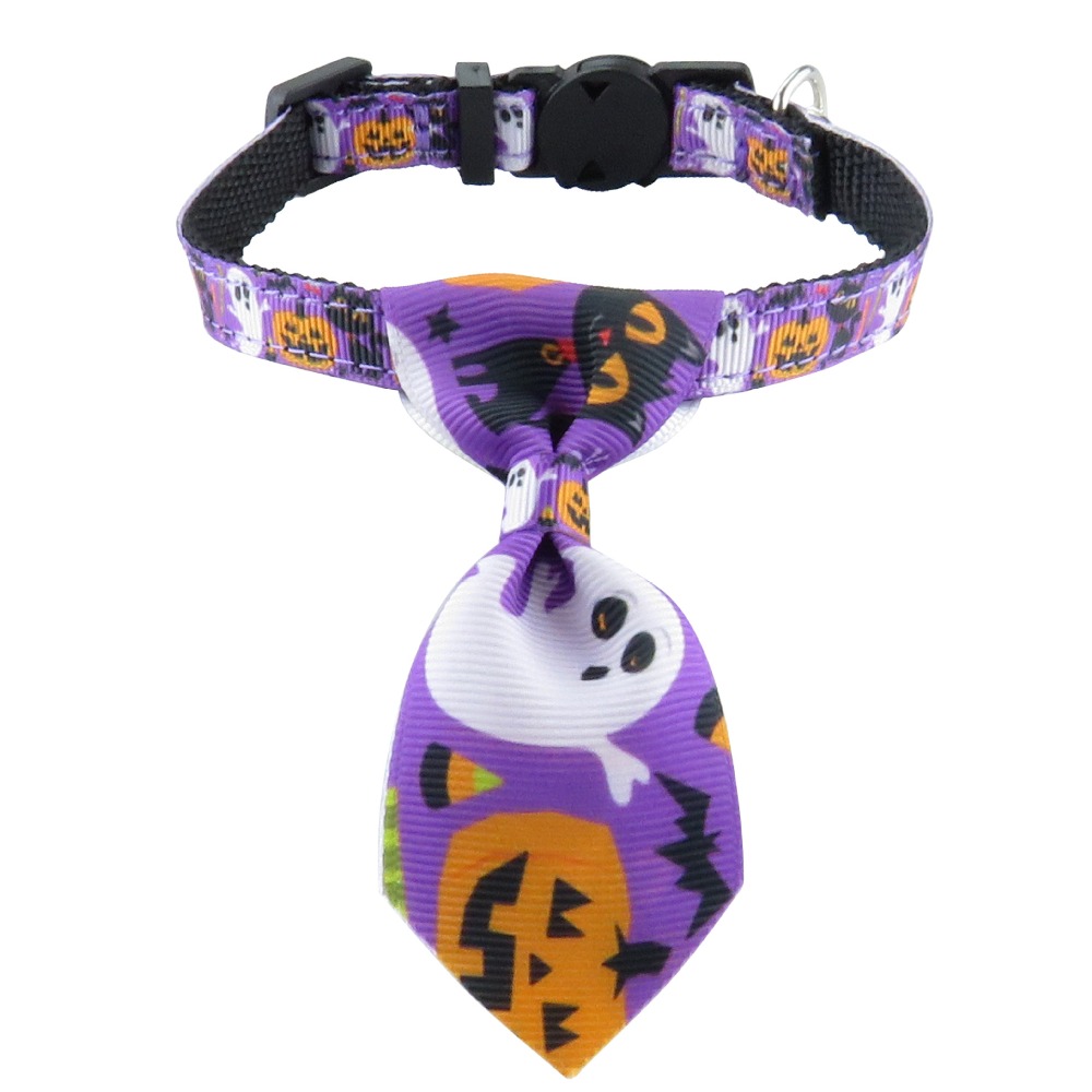 Halloween Cat Collar with Pumpkin Ghost Bow Tie and Bell - Image 6