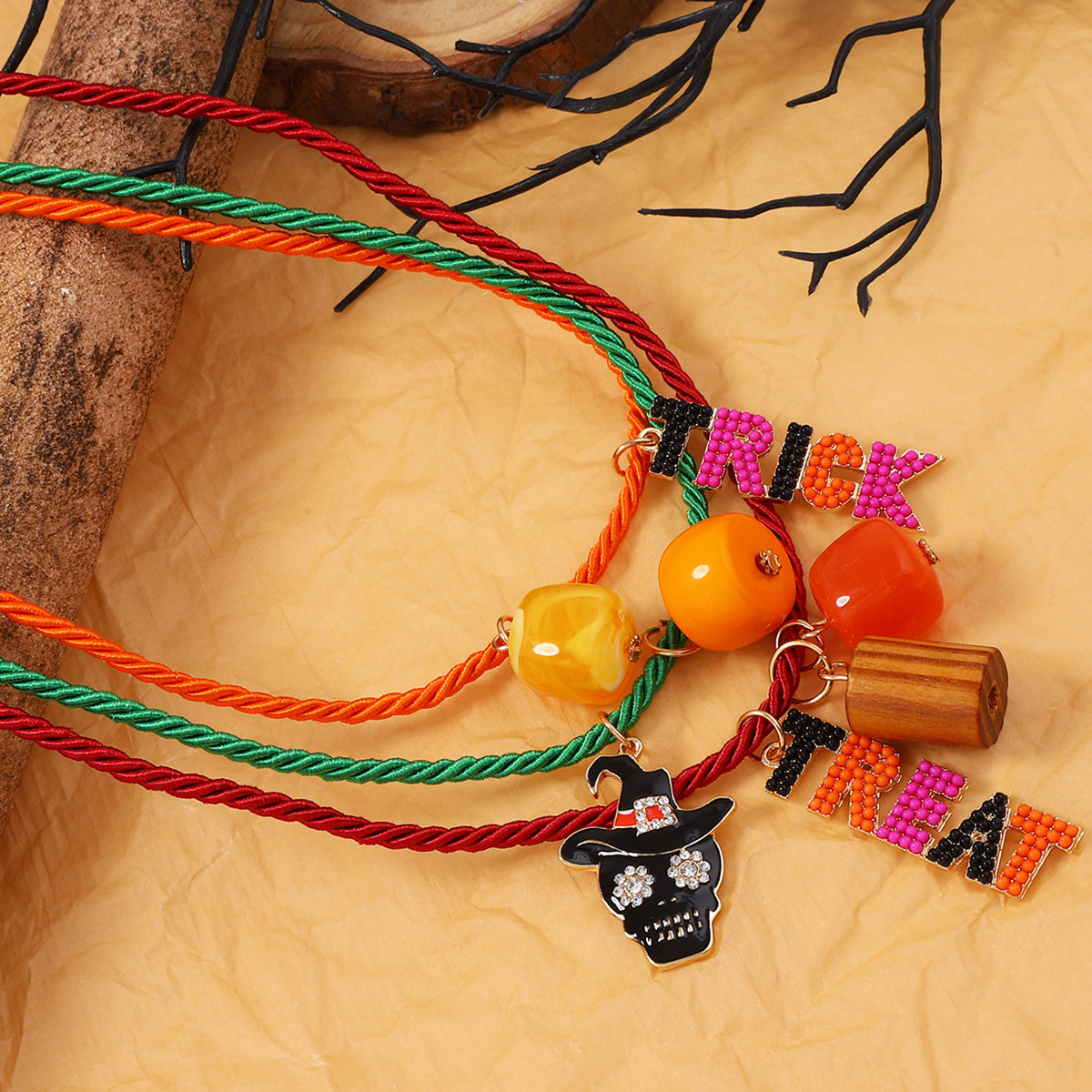 Halloween Skull Pendant Multi-Layer Necklace - Image 3
