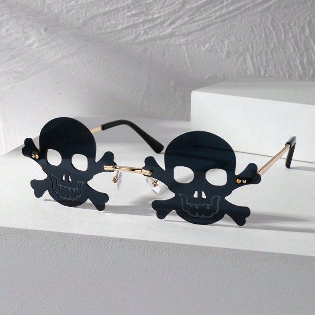 Rimless Skull Sunglasses for Halloween Parties - Fun Costume Accessory